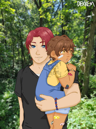 My characters Serbia and Camryn. Photo background was taken by my friend CrescentMoonTea.